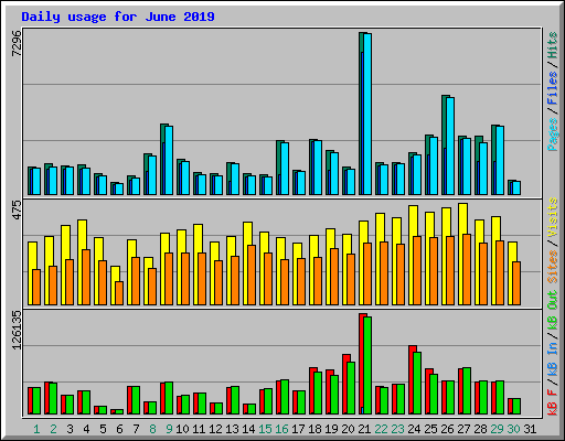 Daily usage for June 2019