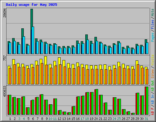 Daily usage for May 2025