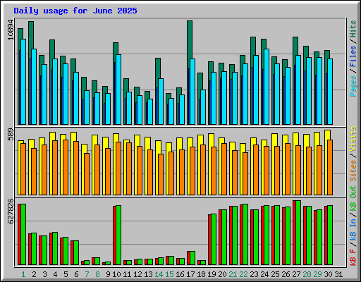 Daily usage for June 2025