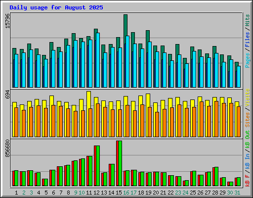 Daily usage for August 2025