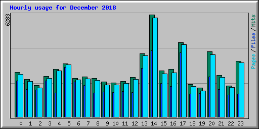 Hourly usage for December 2018