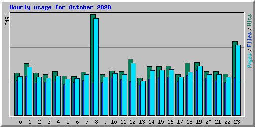 Hourly usage for October 2020