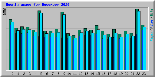 Hourly usage for December 2020