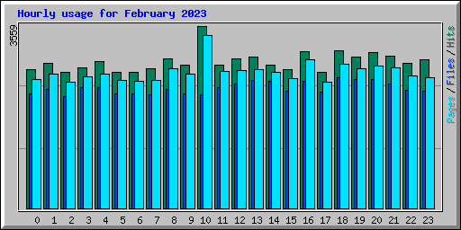 Hourly usage for February 2023