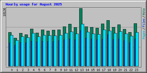 Hourly usage for August 2025