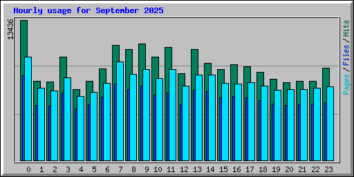 Hourly usage for September 2025